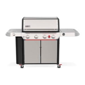 Barbacoa de gas Weber Genesis SP-435W de acero inoxidable con 4 quemadores.