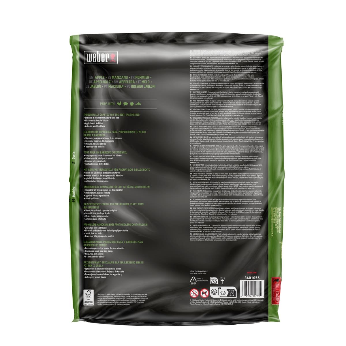 Pellets De Madera Naturales – Manzano, 8Kg Weber - vista 02